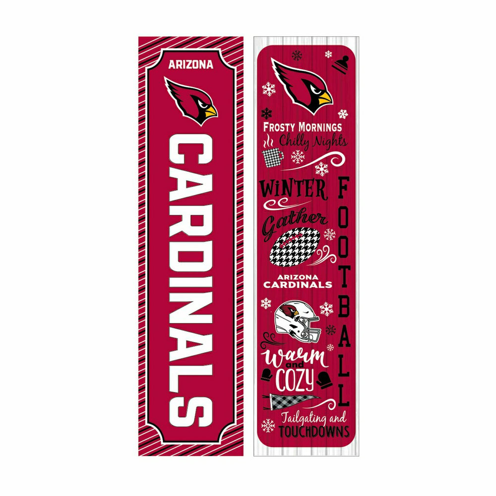 46" Double Sided Leaner, Arizona Cardinals, Winter Seasonal, NFL, Home
