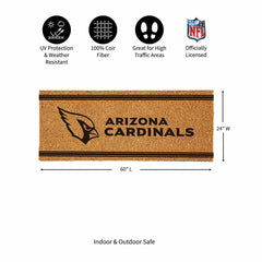 Arizona Cardinals Extra Large One Color Coir Mat, 60"x24", NFL