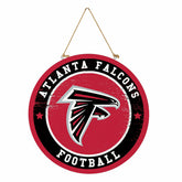 Atlanta Falcons Round Door Décor with Hanging Rope, 18x18, NFL, Home