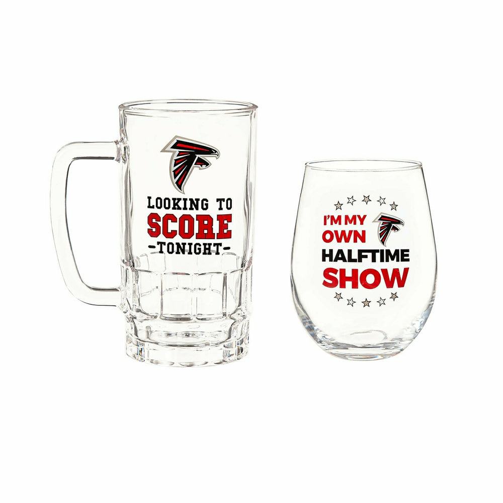 Atlanta Falcons, Stemless 17OZ Wine & Beer 16 OZ Gift Set, NFL