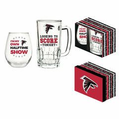 Atlanta Falcons, Stemless 17OZ Wine & Beer 16 OZ Gift Set, NFL