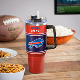 40oz Stainless Steel Canyon Cup w/ Straw, Buffalo Bills, NFL, Home