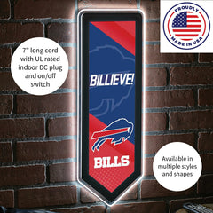 LED Wall Decor, Pennant, Buffalo Bills, NFL, Home