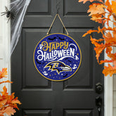 Baltimore Ravens Halloween Round Door Décor with Hanging Rope, 18x18, NFL, Home