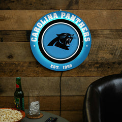 Carolina Panthers, Metal Lite, Round, NFL