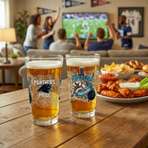 Carolina Panthers 16oz Glass pint, Set of 2, NFL, Home