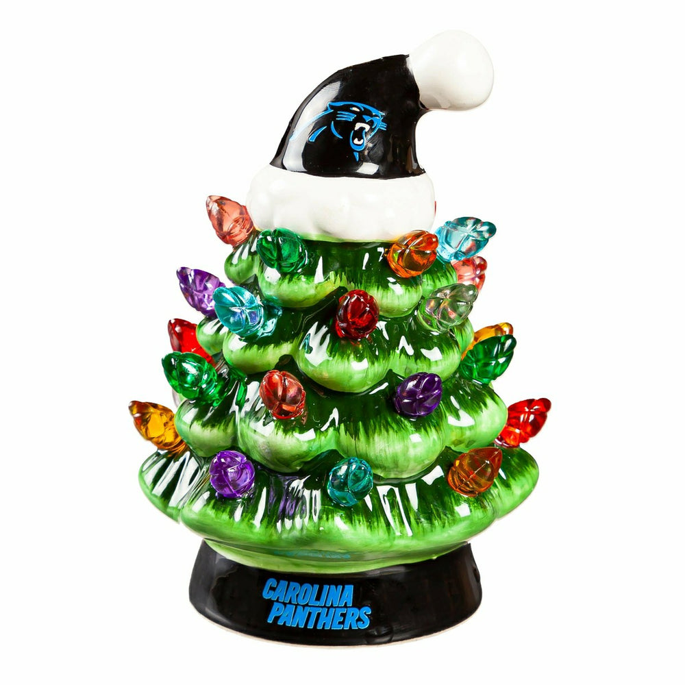 4" Mini LED Tabletop Christmas Tree, Set of 2, Carolina Panthers, NFL, Home