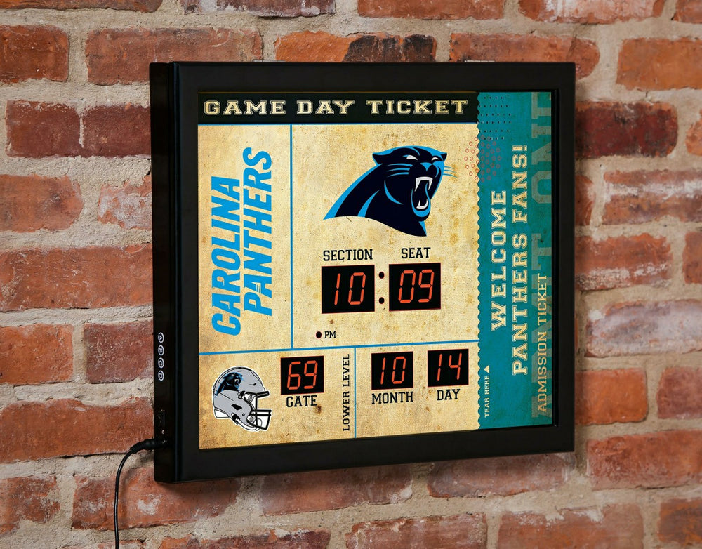 Scoreboard Wall Clock, Carolina Panthers, NFL, Home