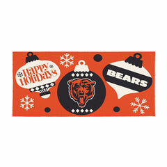 Chicago Bears Holiday Flocked Coir Sassafras Switch Mat, 22"x10", NFL