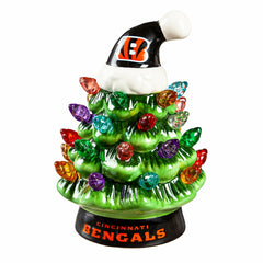 4" Mini LED Tabletop Christmas Tree, Set of 2, Cincinnati Bengals, NFL, Home