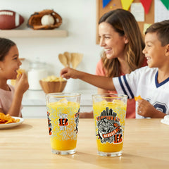 Cincinnati Bengals 16oz Glass pint, Set of 2, NFL, Home