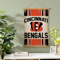 Cincinnati Bengals, Canvas Wall Tapestry, Medium, 36x24, NFL, Home