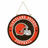 Cleveland Browns Round Door Décor with Hanging Rope, 18x18, NFL, Home