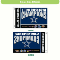 Dallas Cowboys 5X Superbowl Champions Football 3x5 Flag, NFL, Home