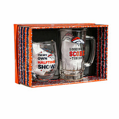 Denver Broncos, Stemless 17OZ Wine & Beer 16 OZ Gift Set, NFL, Home
