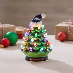 8" LED Ceramic Christmas Tree, Denver Broncos, NFL, Home