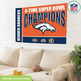 Denver Broncos 3X Superbowl Champions Football 3x5 Flag, NFL, Home