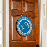 Detroit Lions Round Door Décor with Hanging Rope, 18x18, NFL, Home