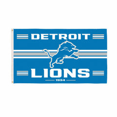 Detroit Lions Single Sided Flag w/ 2 Grommets, 3'x5', NFL, Home