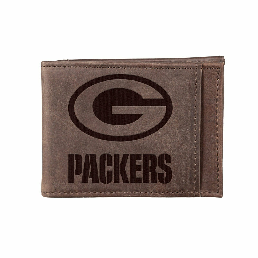 Front Pocket Wallet w/ RFID Blocking, Green Bay Packers, Brown, NFL, Home