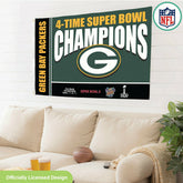 Green Bay Packers 4X Superbowl Champions Football 3x5 Flag, NFL, Home