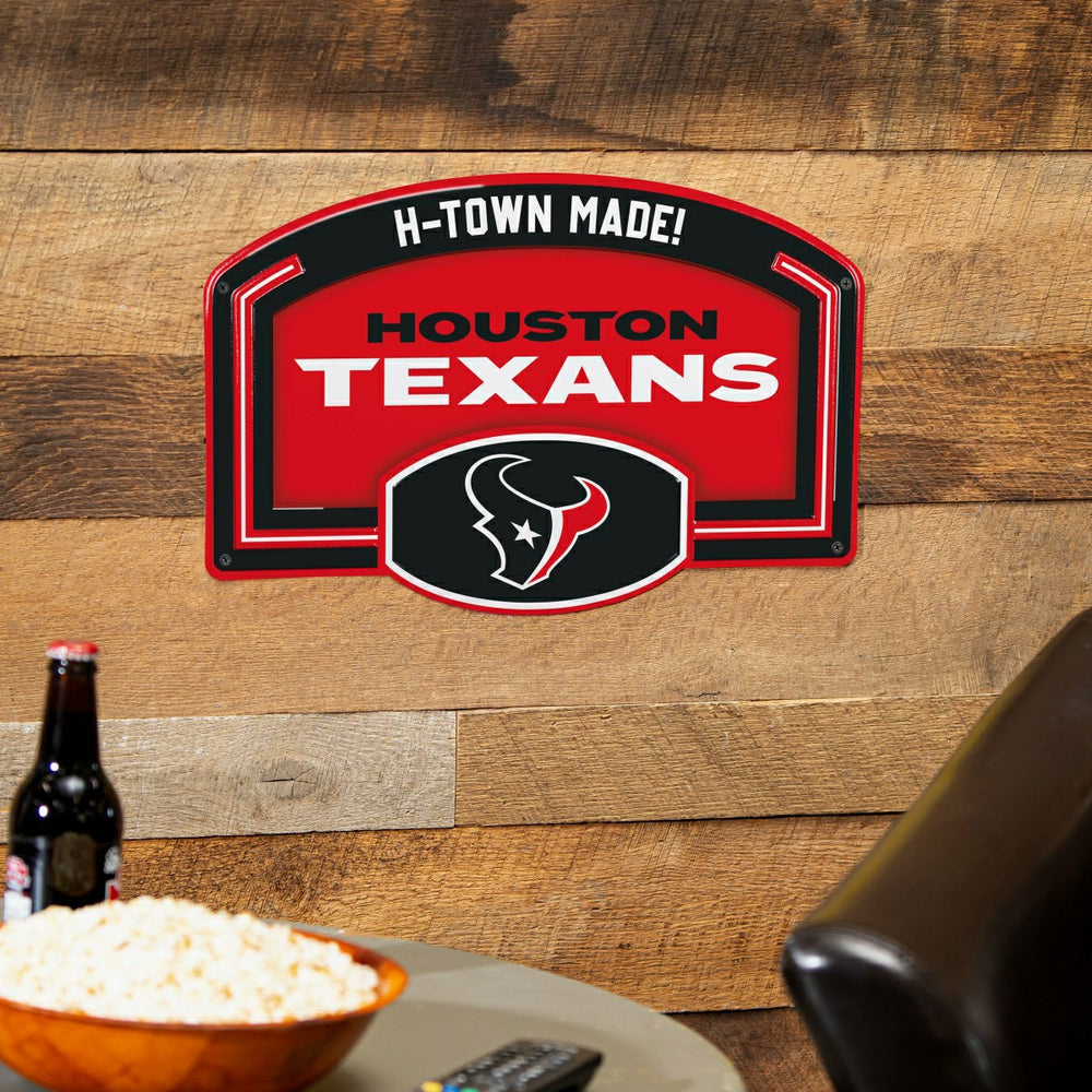 Houston Texans USA Embossed Steel Wall Sign, 11" x 17", NFL, Home