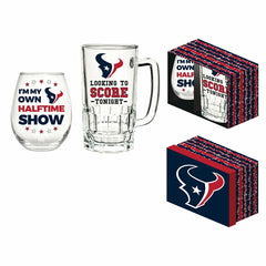 Houston Texans, Stemless 17OZ Wine & Beer 16 OZ Gift Set, NFL