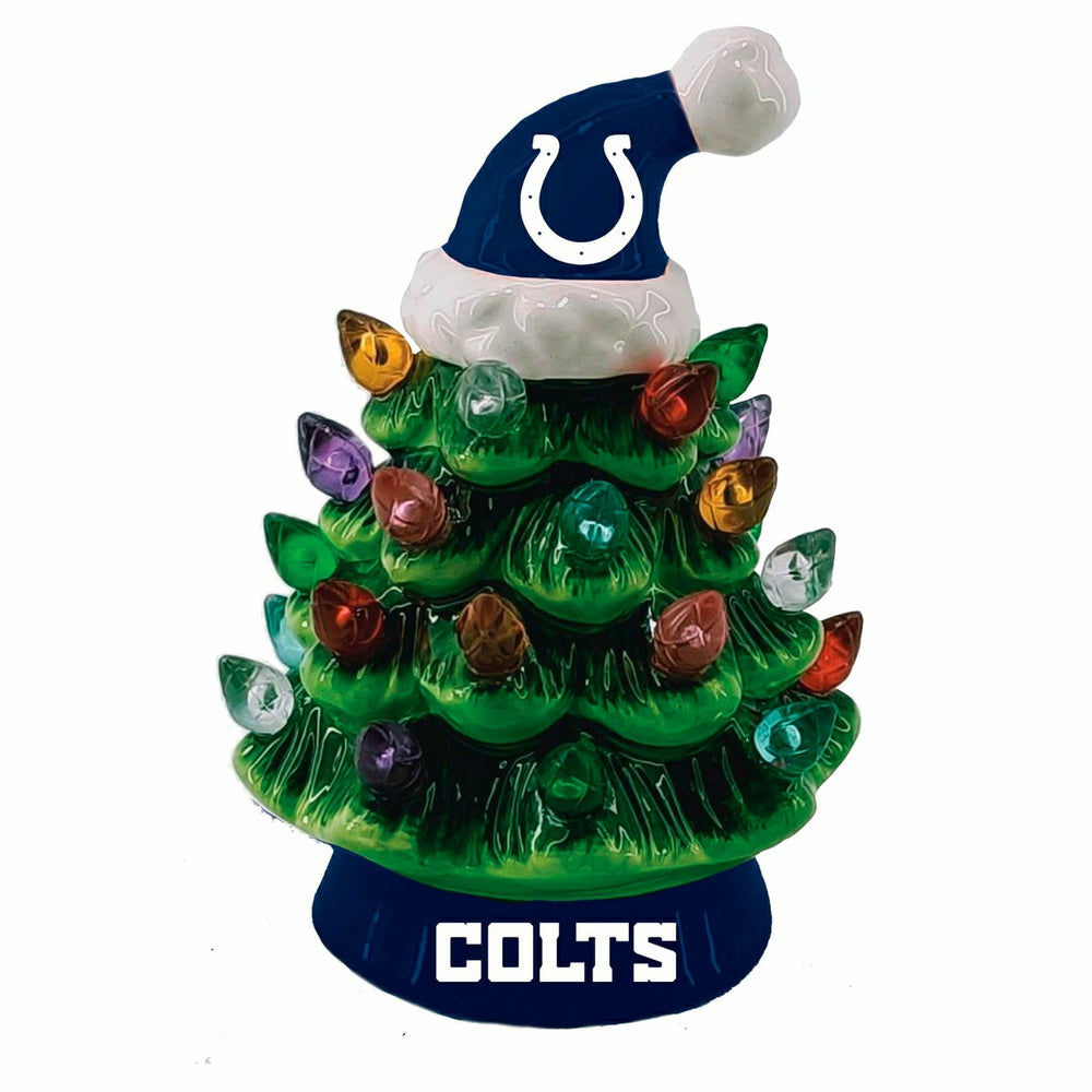 4" Mini LED Tabletop Christmas Tree, Set of 2, Indianapolis Colts, NFL, Home