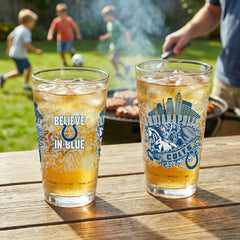 Indianapolis Colts 16oz Glass pint, Set of 2, NFL, Home