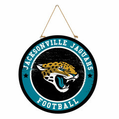 Jacksonville Jaguars Round Door Décor with Hanging Rope, 18x18, NFL, Home
