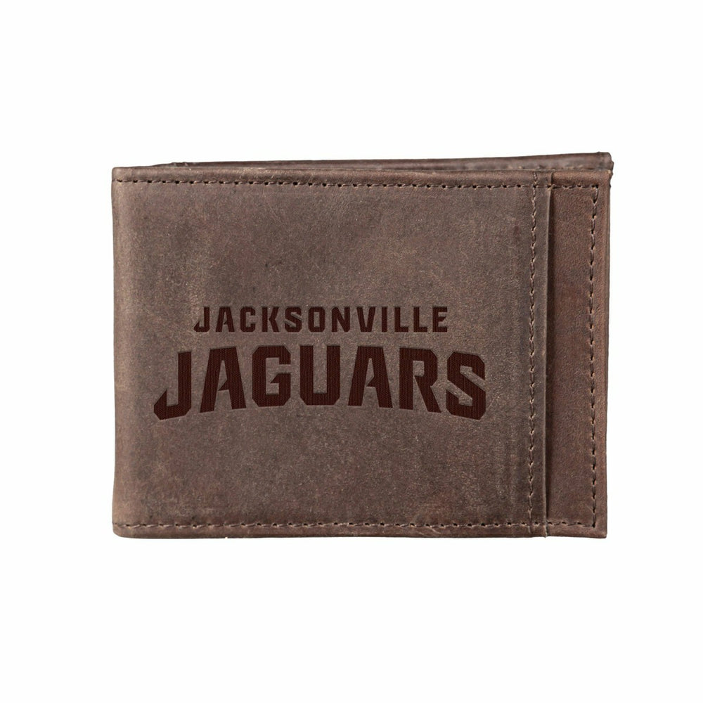 Front Pocket Wallet w/ RFID Blocking, Jacksonville Jaguars, Brown, NFL, Home