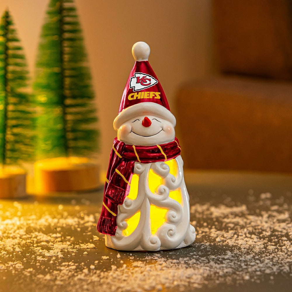 Kansas City Chiefs Snowman LED Statuary, 8", NFL, Home