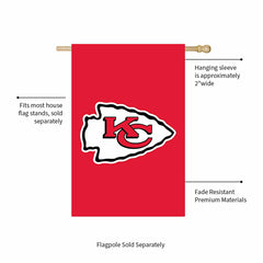 Kansas City Chiefs Applique House Flag, NFL, Home