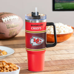 40oz Stainless Steel Canyon Cup w/ Straw, Kansas City Chiefs, NFL, Home