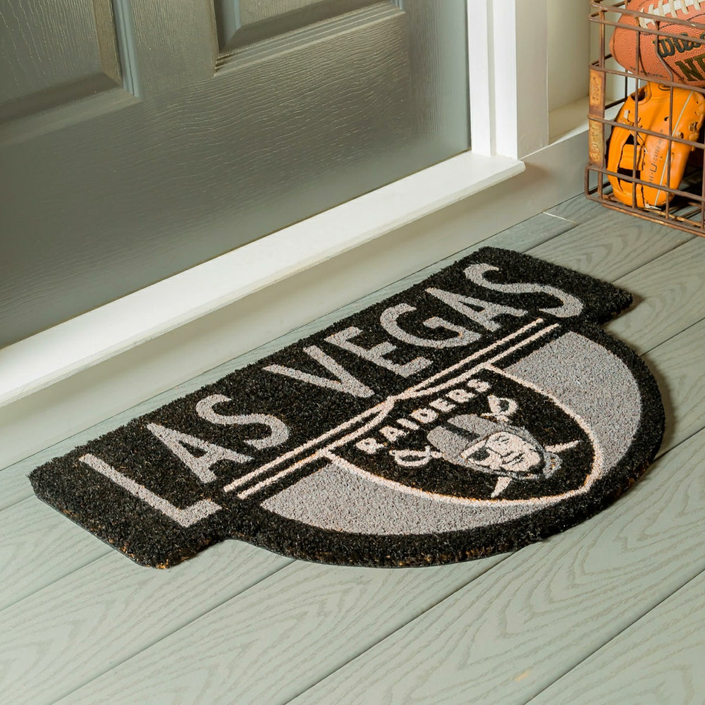 NFL Shaped Coir Door Mat, Raiders, NFL