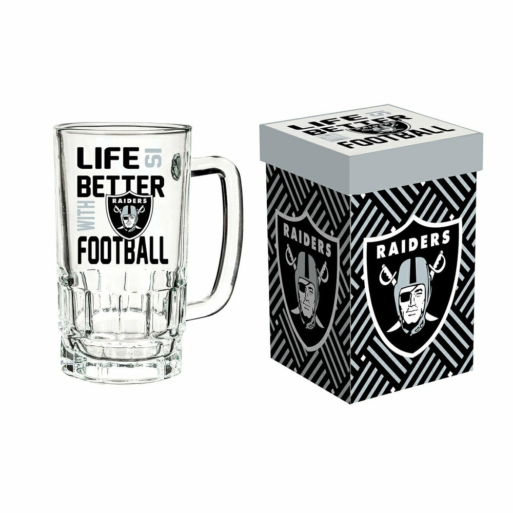 Glass Tankard Cup, with Gift Box, Las Vegas Raiders, NFL, Home