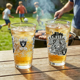 LAS VEGAS RAIDERS 16oz Glass pint, Set of 2, NFL, Home