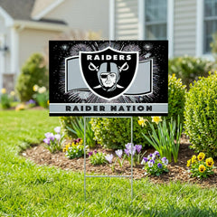 Las Vegas Raiders Yard Sign, Patriotic, NFL, Home