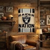 Las Vegas Raiders, Canvas Wall Tapestry, Medium, 36x24, NFL, Home