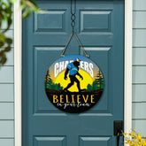 Los Angeles Chargers Bigfoot Round Door Décor with Hanging Rope, 18x18, NFL, Home