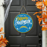 Los Angeles Chargers Halloween Round Door Décor with Hanging Rope, 18x, NFL, Home