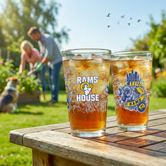 Los Angeles Rams 16oz Glass pint, Set of 2, NFL, Home