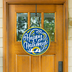 Los Angeles Rams Holiday Round Door Décor with Hanging Rope, 18x18, NFL, Home