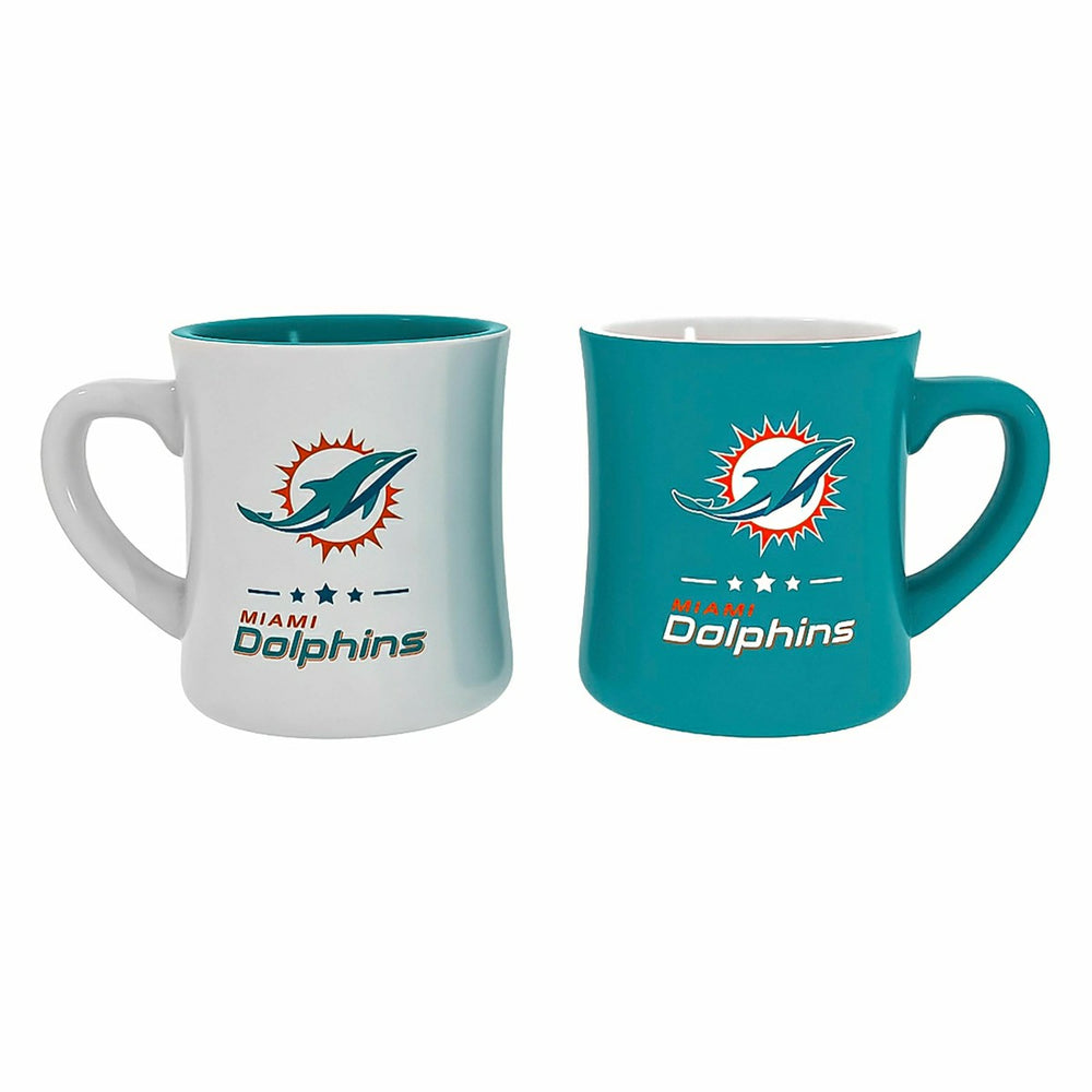 Miami Dolphins 10oz Ceramic Cup Set, 2pc, NFL