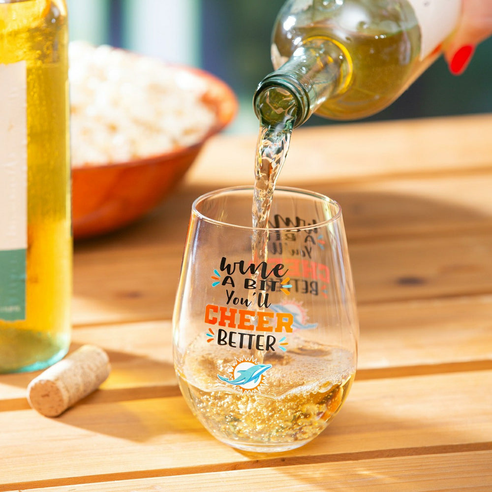 Miami Dolphins, 17oz Boxed Stemless Wine, NFL, Home