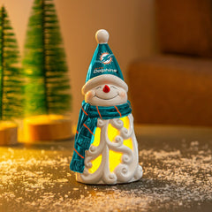 Miami Dolphins Snowman LED Statuary, 8", NFL, Home