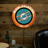 Miami Dolphins, Metal Lite, Round, NFL