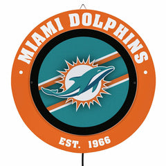 Miami Dolphins, Metal Lite, Round, NFL