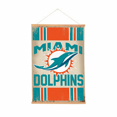 Miami Dolphins, Canvas Wall Tapestry, Medium, 36x24, NFL, Home