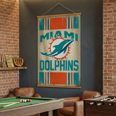 Miami Dolphins, Canvas Wall Tapestry, Large, 54x36, NFL, Home